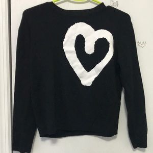 Black Sweater with Heart Design